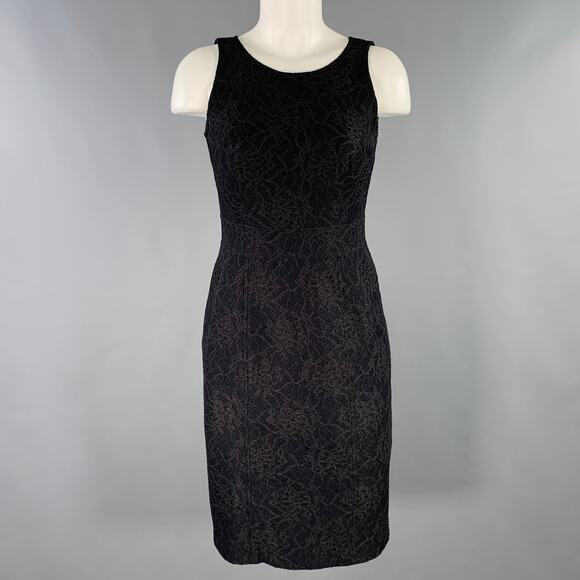 BURBERRY LONDON Size 4 Black Polyamide Blend Floral Sleeveless Cocktail Dress - Picture 1 of 6